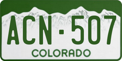 CO license plate ACN507