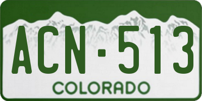 CO license plate ACN513