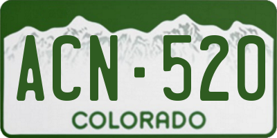 CO license plate ACN520