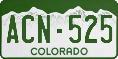 CO license plate ACN525