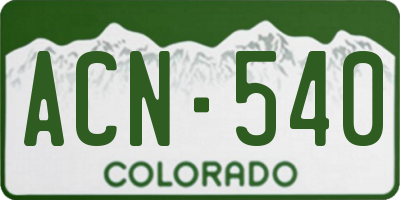 CO license plate ACN540