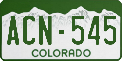 CO license plate ACN545