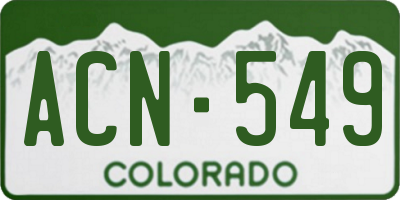 CO license plate ACN549