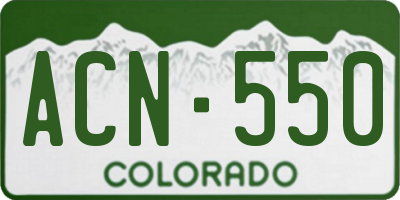 CO license plate ACN550