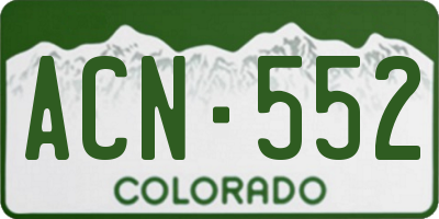 CO license plate ACN552
