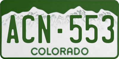 CO license plate ACN553