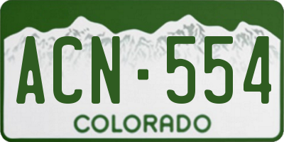 CO license plate ACN554