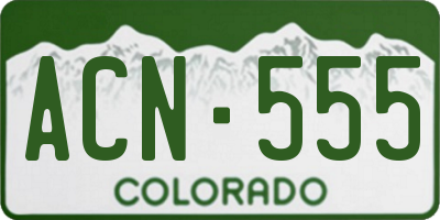 CO license plate ACN555