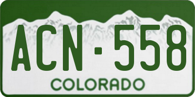 CO license plate ACN558