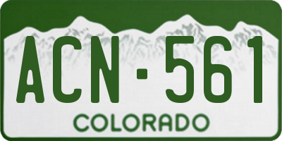 CO license plate ACN561