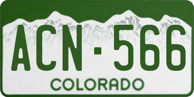 CO license plate ACN566