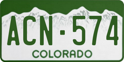 CO license plate ACN574