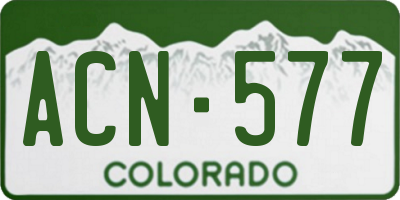 CO license plate ACN577