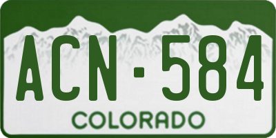CO license plate ACN584