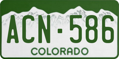 CO license plate ACN586