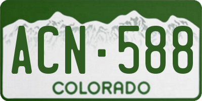 CO license plate ACN588