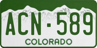 CO license plate ACN589