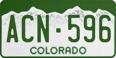 CO license plate ACN596
