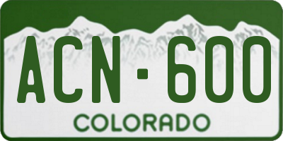 CO license plate ACN600