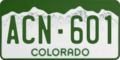 CO license plate ACN601