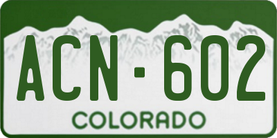 CO license plate ACN602