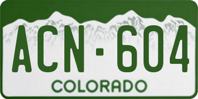 CO license plate ACN604