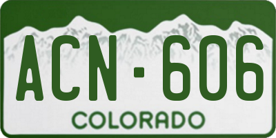 CO license plate ACN606