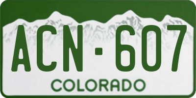 CO license plate ACN607