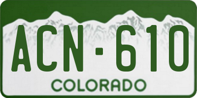 CO license plate ACN610