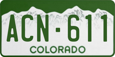 CO license plate ACN611