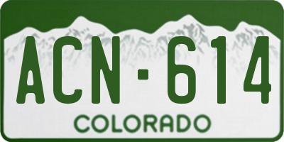 CO license plate ACN614
