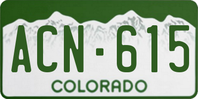 CO license plate ACN615