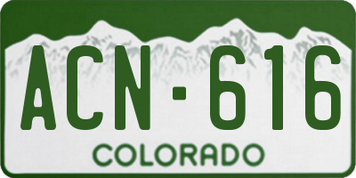 CO license plate ACN616