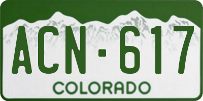 CO license plate ACN617