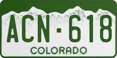 CO license plate ACN618
