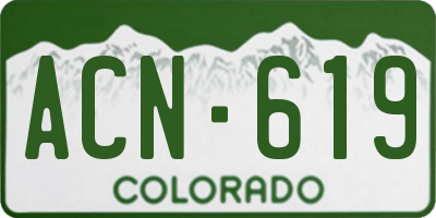 CO license plate ACN619