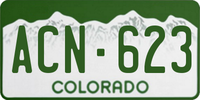CO license plate ACN623