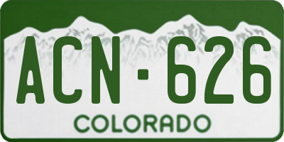 CO license plate ACN626