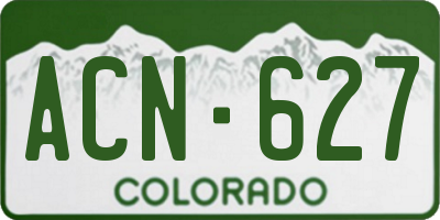 CO license plate ACN627