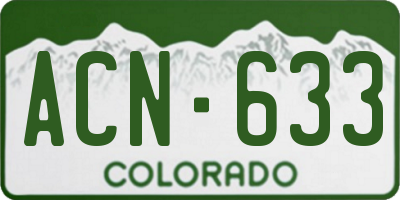 CO license plate ACN633