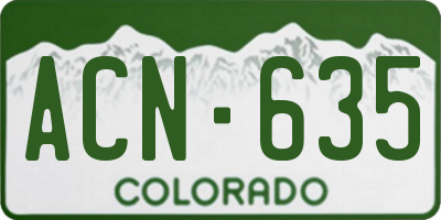 CO license plate ACN635