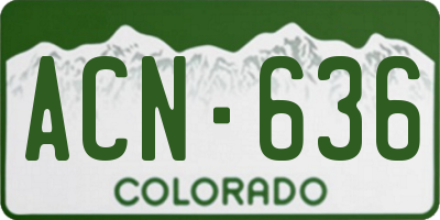 CO license plate ACN636