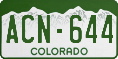 CO license plate ACN644