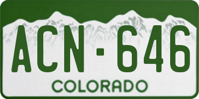 CO license plate ACN646