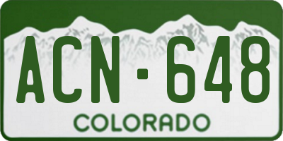 CO license plate ACN648