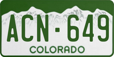 CO license plate ACN649