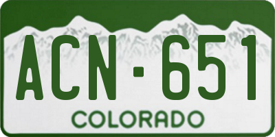 CO license plate ACN651