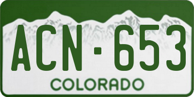 CO license plate ACN653