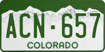 CO license plate ACN657