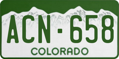CO license plate ACN658